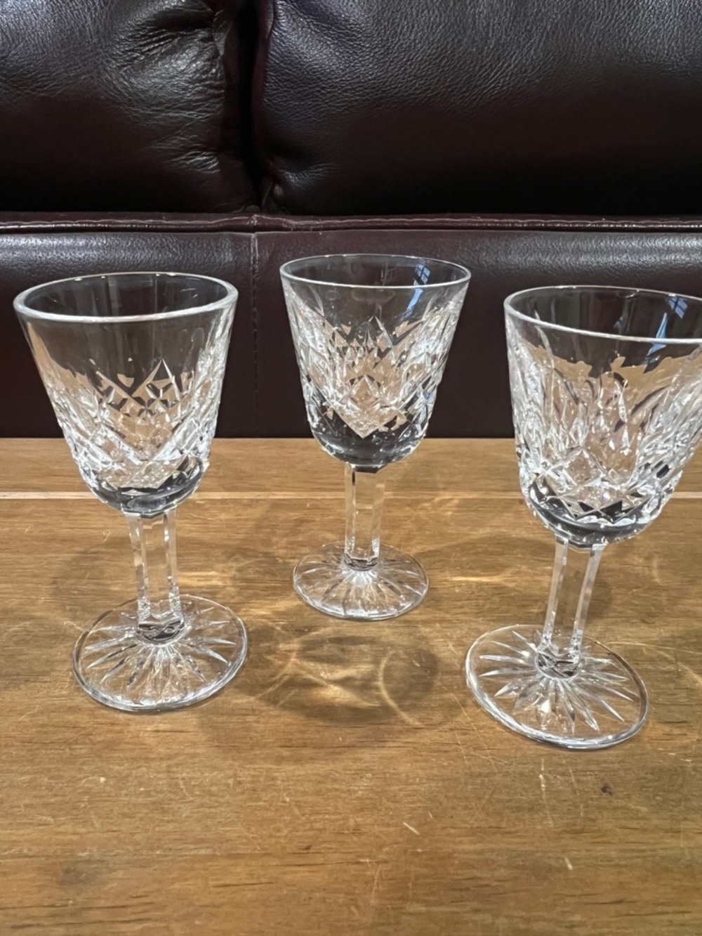 Set of 3 Waterford Lismore Cordials in perfect condition.